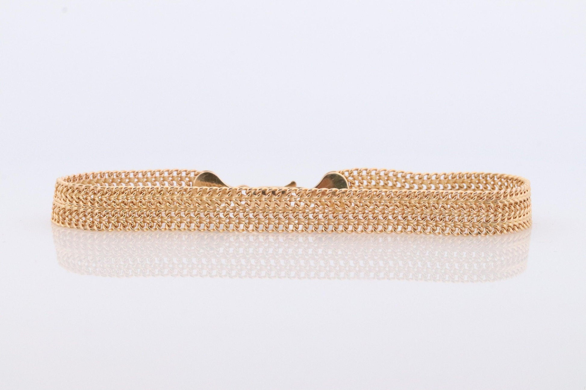 14k Bismark Chain Mesh Bracelet. 14k Chain Mesh Yellow gold Italian Bracelet