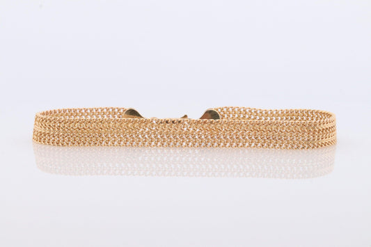 14k Bismark Chain Mesh Bracelet. 14k Chain Mesh Yellow gold Italian Bracelet