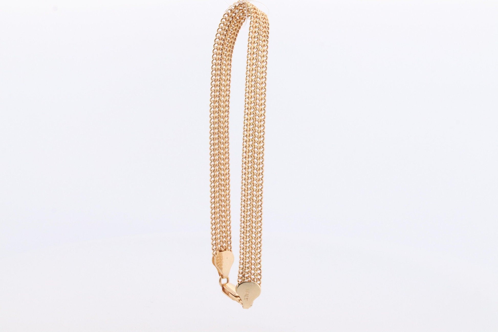 14k Bismark Chain Mesh Bracelet. 14k Chain Mesh Yellow gold Italian Bracelet