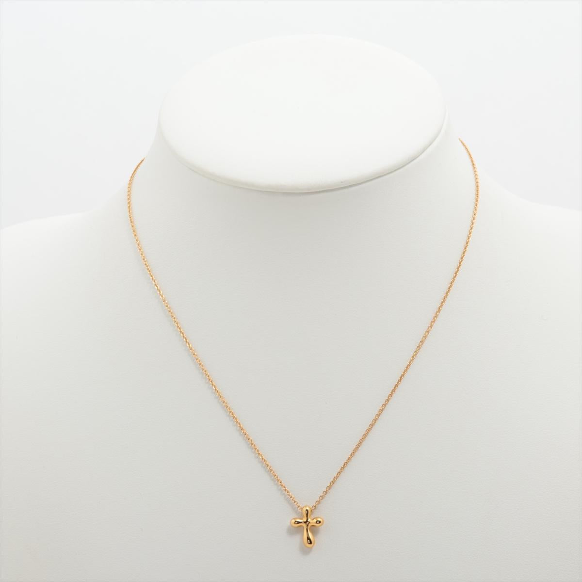Tiffany & Co. 18k Gold Chain and Cross Pendant Necklace. 750 Yellow Crucifix