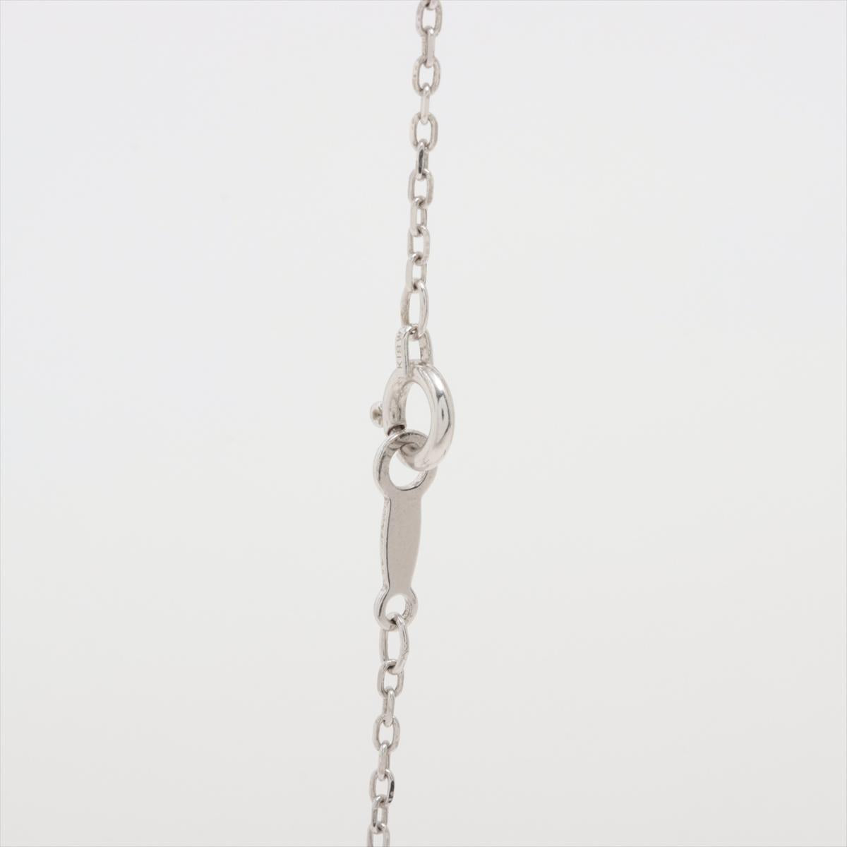 Mikimoto Pendant. Vintage 18k White Gold Mikimoto Pearl Diamond Necklace wreath