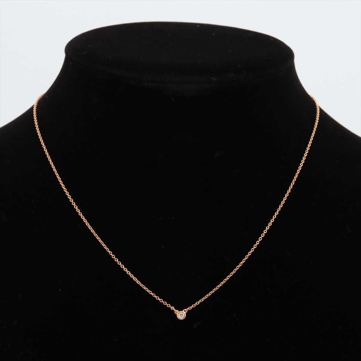 Vintage Tiffany Co Necklace. Elsa Peretti Diamond by the Yard Solitaire 1P