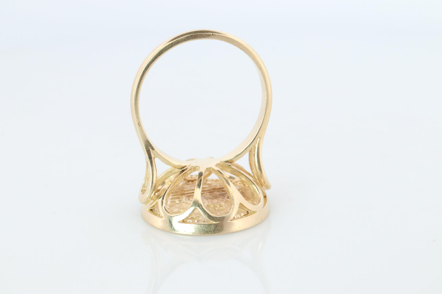 14k Gold Signet Ring with a 2 Pence Bermuda Hogge Coin.