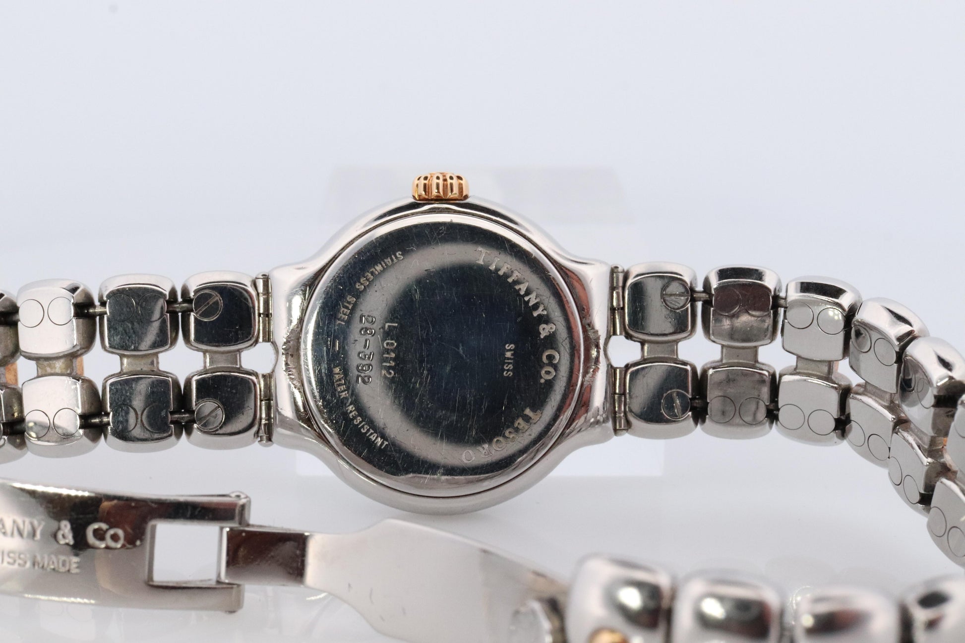 Tiffany and Co Watch. 18k Tiffany Tesoro Stainless Steel Ladies 25mm Wristwatch
