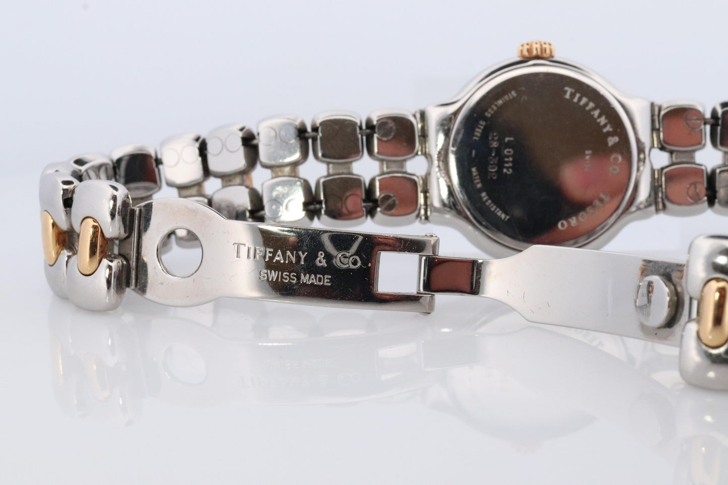 Tiffany and Co Watch. 18k Tiffany Tesoro Stainless Steel Ladies 25mm Wristwatch