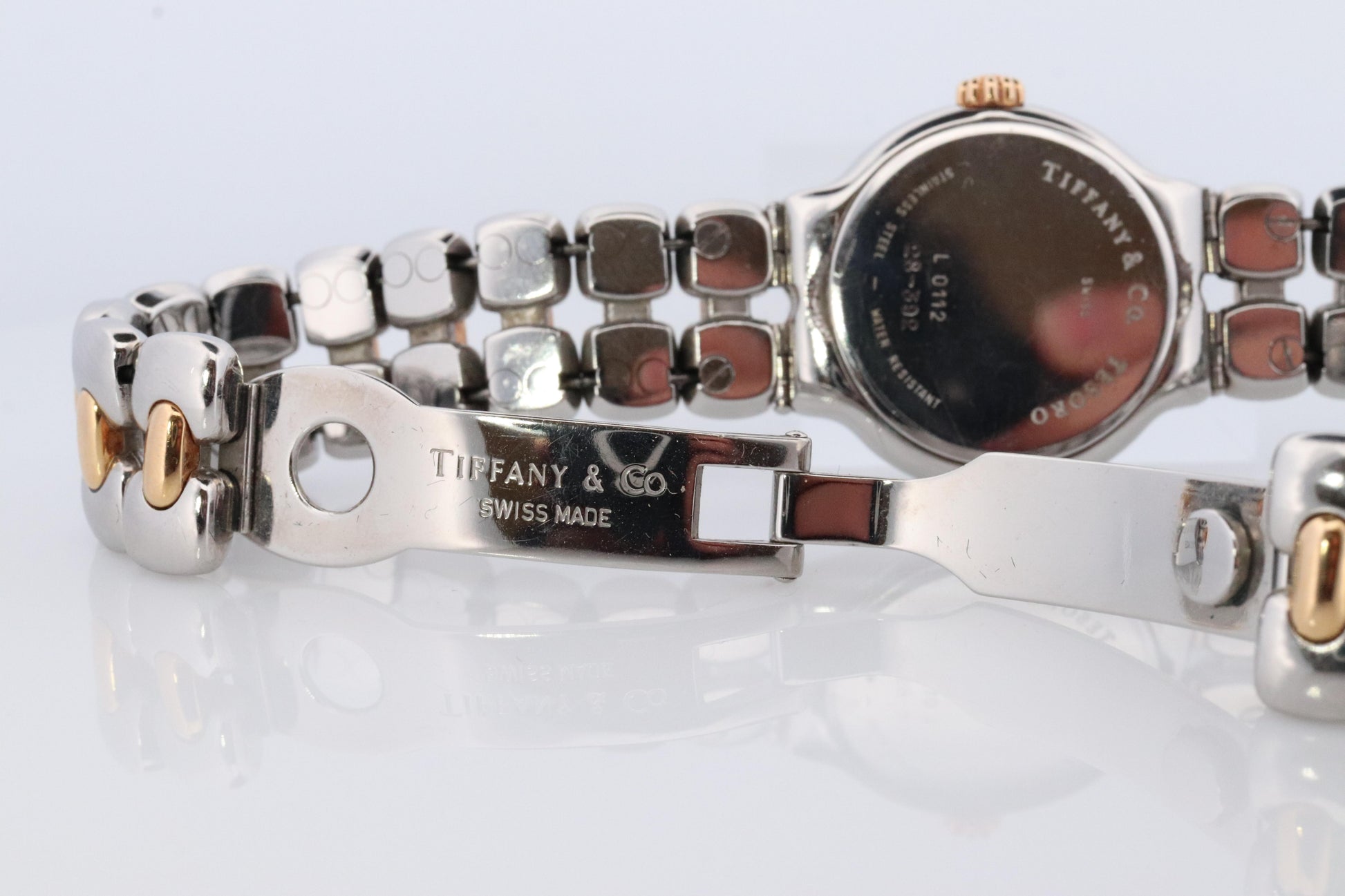 Tiffany and Co Watch. 18k Tiffany Tesoro Stainless Steel Ladies 25mm Wristwatch