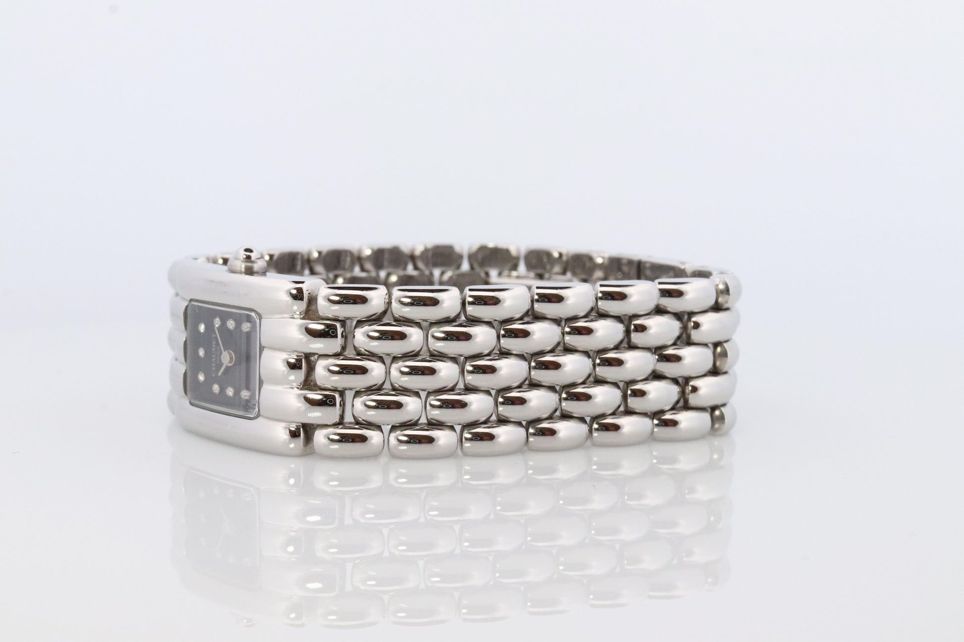 Chaumet Watch. Chaumet Khesis Diamond Dial steel bracelet ladies wristwatch