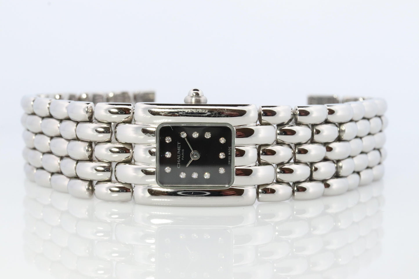 Chaumet Watch. Chaumet Khesis Diamond Dial steel bracelet ladies wristwatch