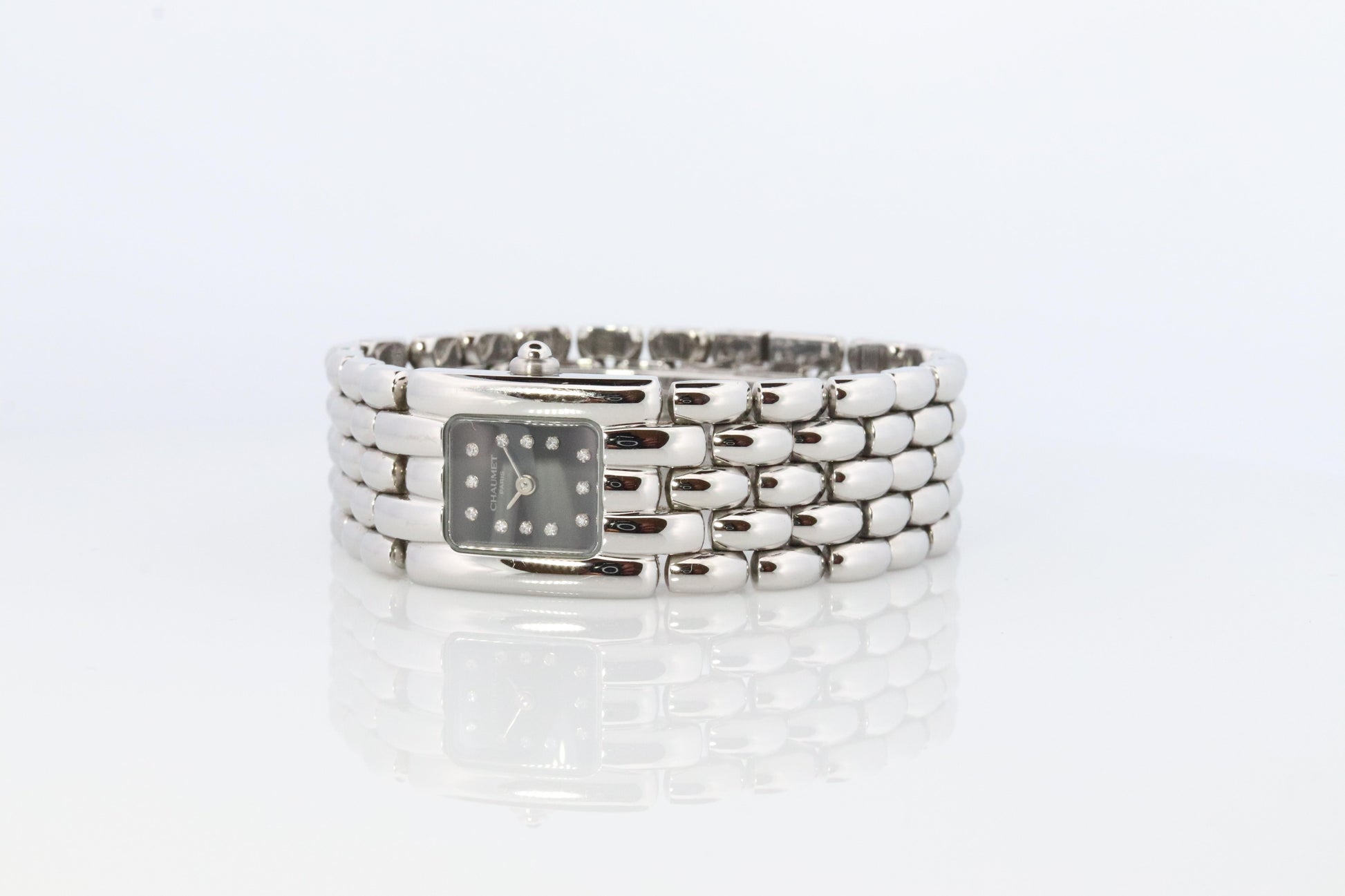 Chaumet Watch. Chaumet Khesis Diamond Dial steel bracelet ladies wristwatch