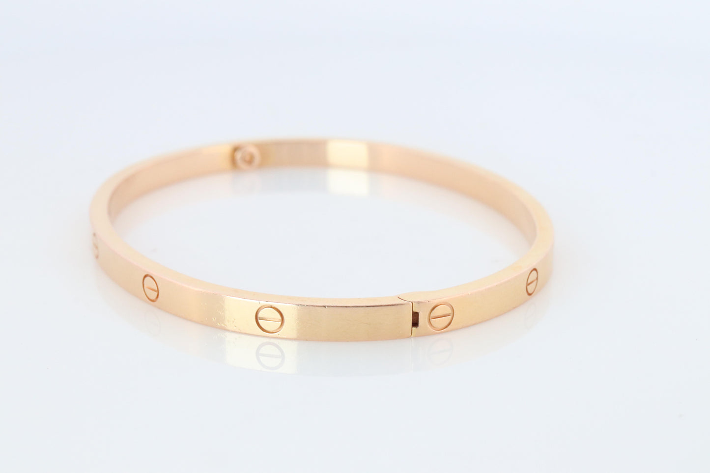 CARTIER Love Bangle Bracelet. Cartier SM Size 17 18k Yellow Gold Full Package.