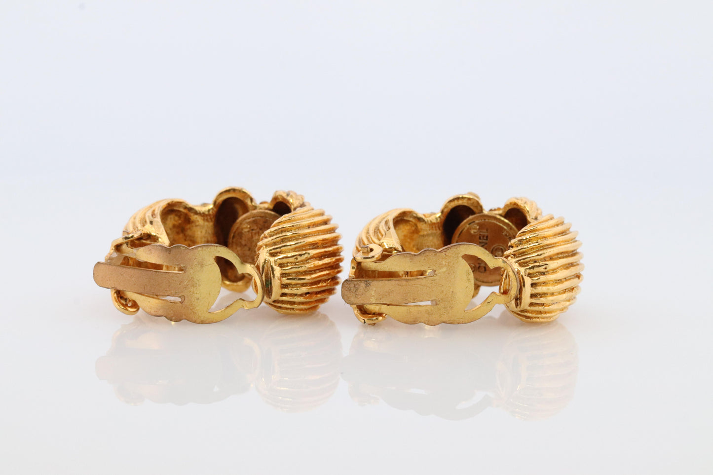 Chanel Earrings. Genuine CHANEL Hoop Crystal Coil Knot Clip on earrings.