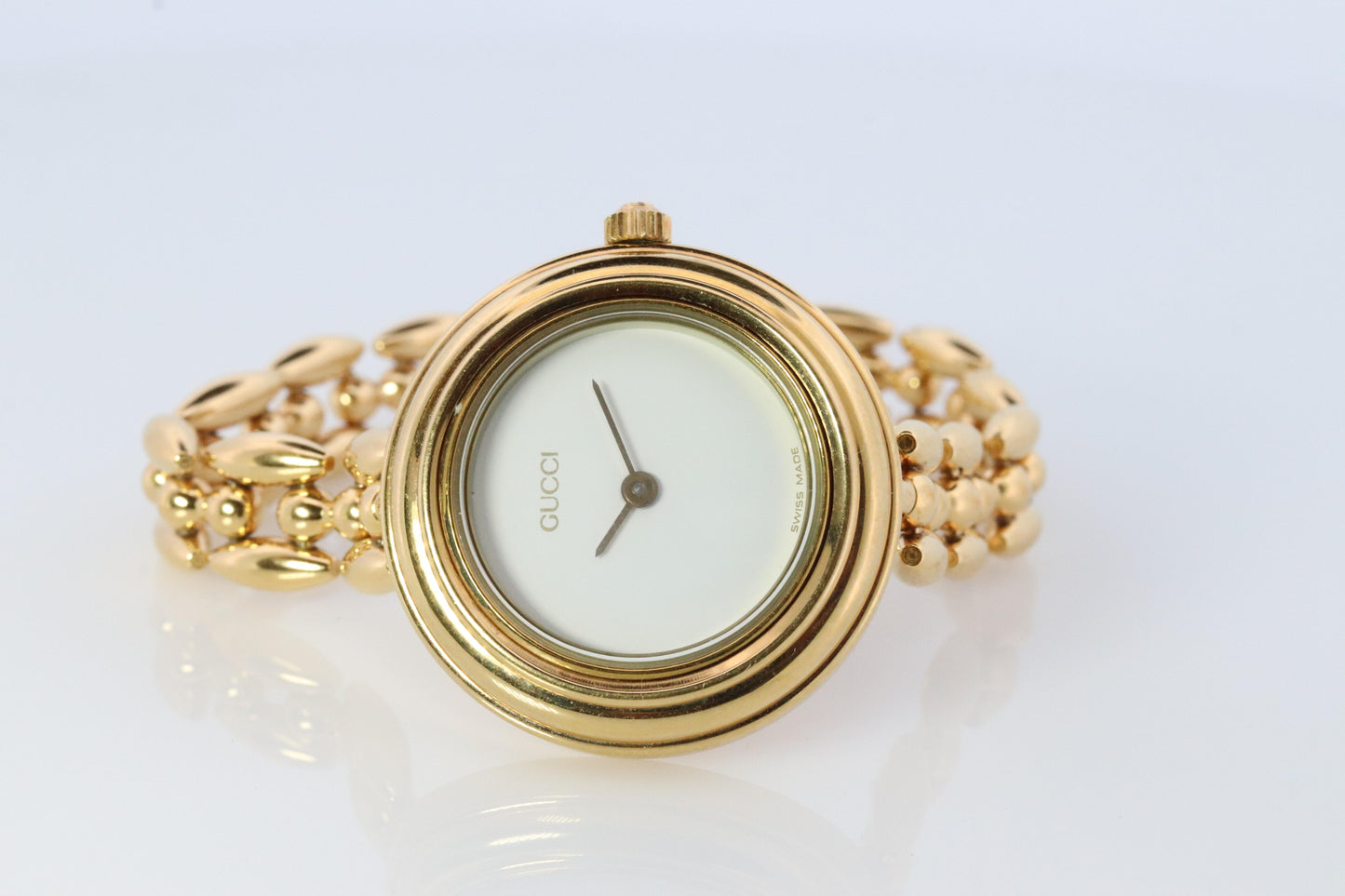Vintage GUCCI Quartz 11/12.2 Watch Timepiece. Gucci Ladies Gold watch BOX