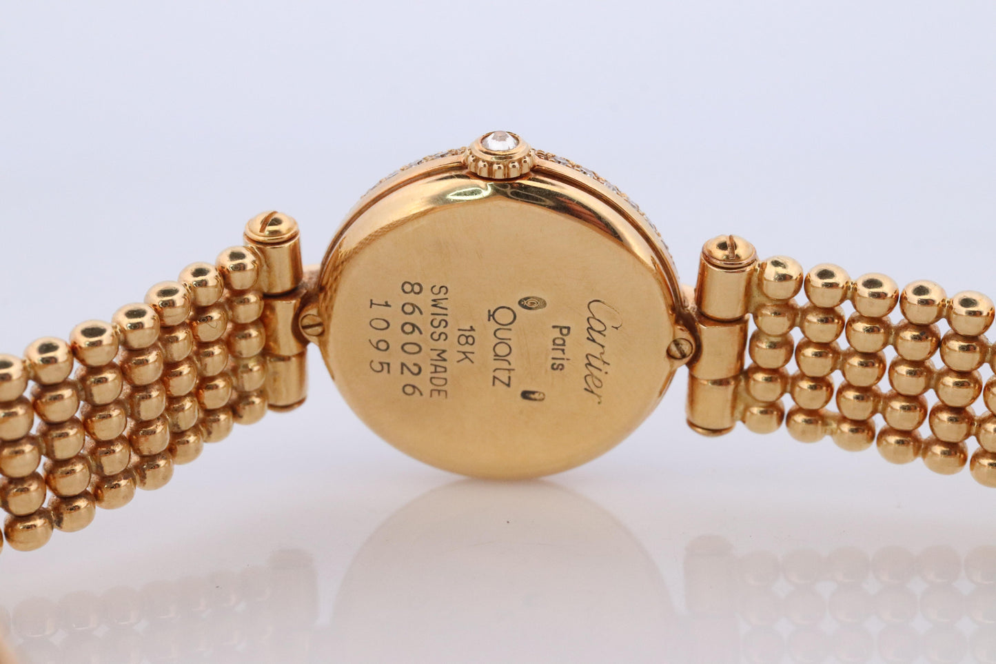 Genuine 18k Cartier Diamond Watch. Cartier Colisee 866026 18K YG Ladies Watch