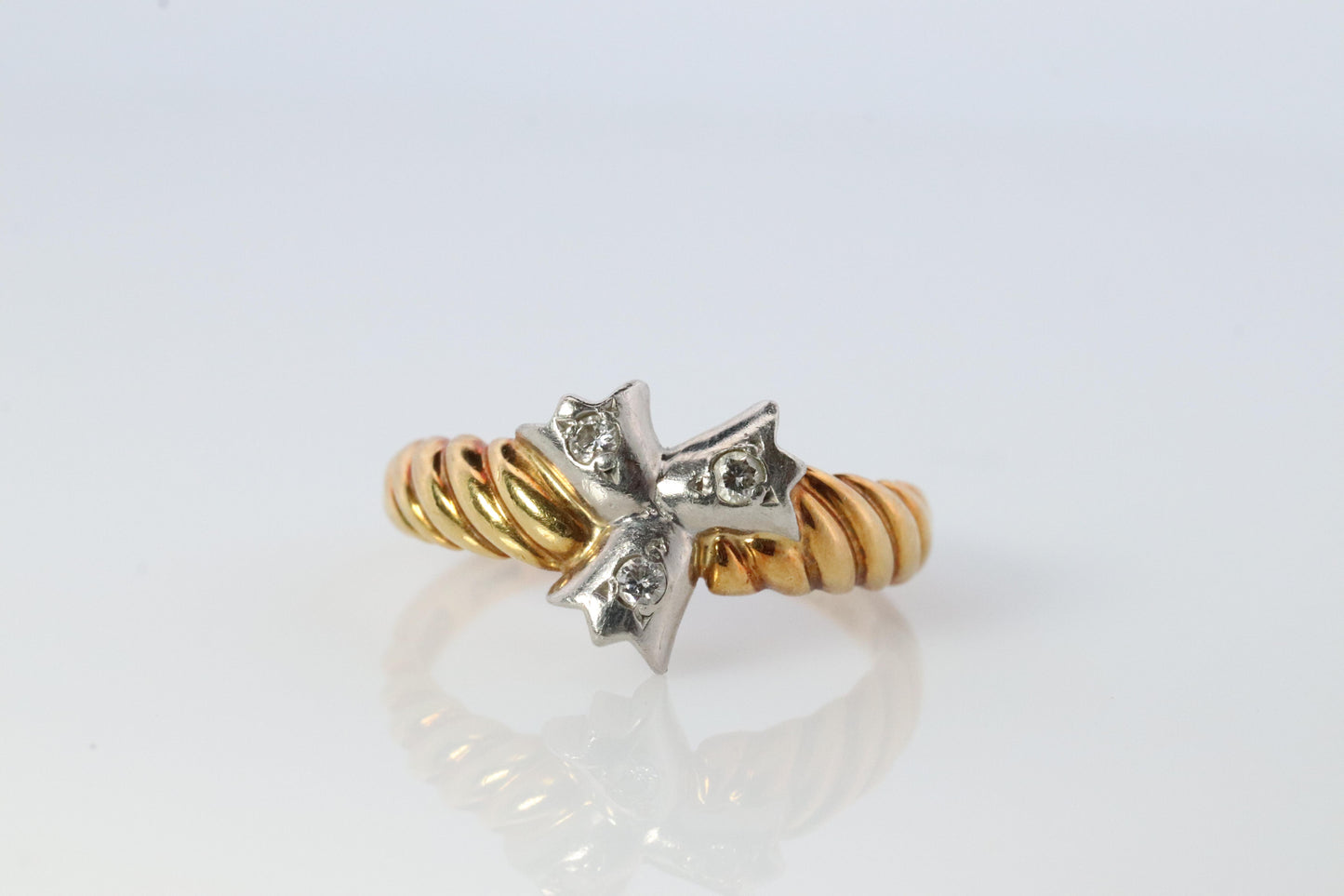 Dior ring. Christian Dior Diamond Platinum 18k Pt900 Three Bell band.