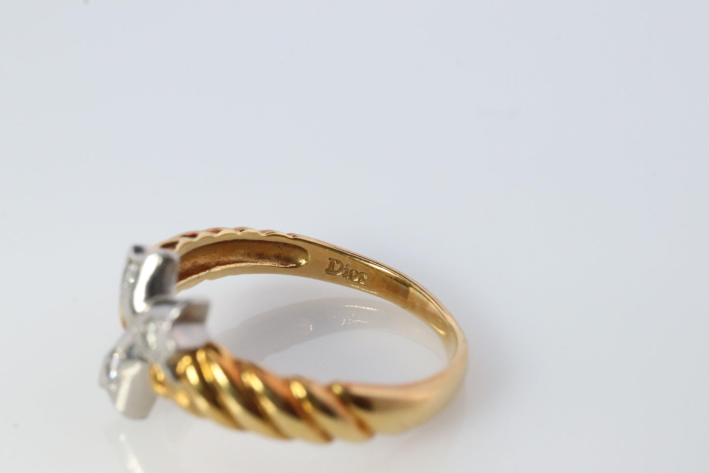 Dior ring. Christian Dior Diamond Platinum 18k Pt900 Three Bell band.