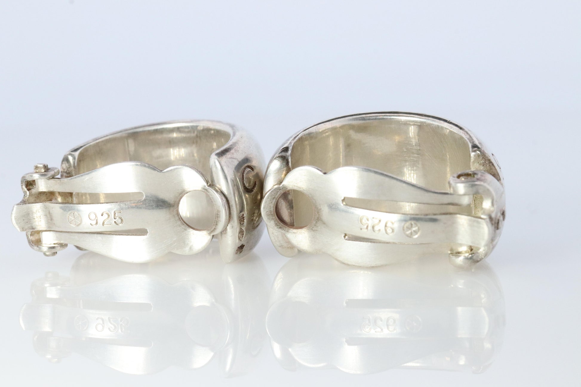Chanel Earrings. Genuine CHANEL Hoop Logo Letters Sterling Silver 925