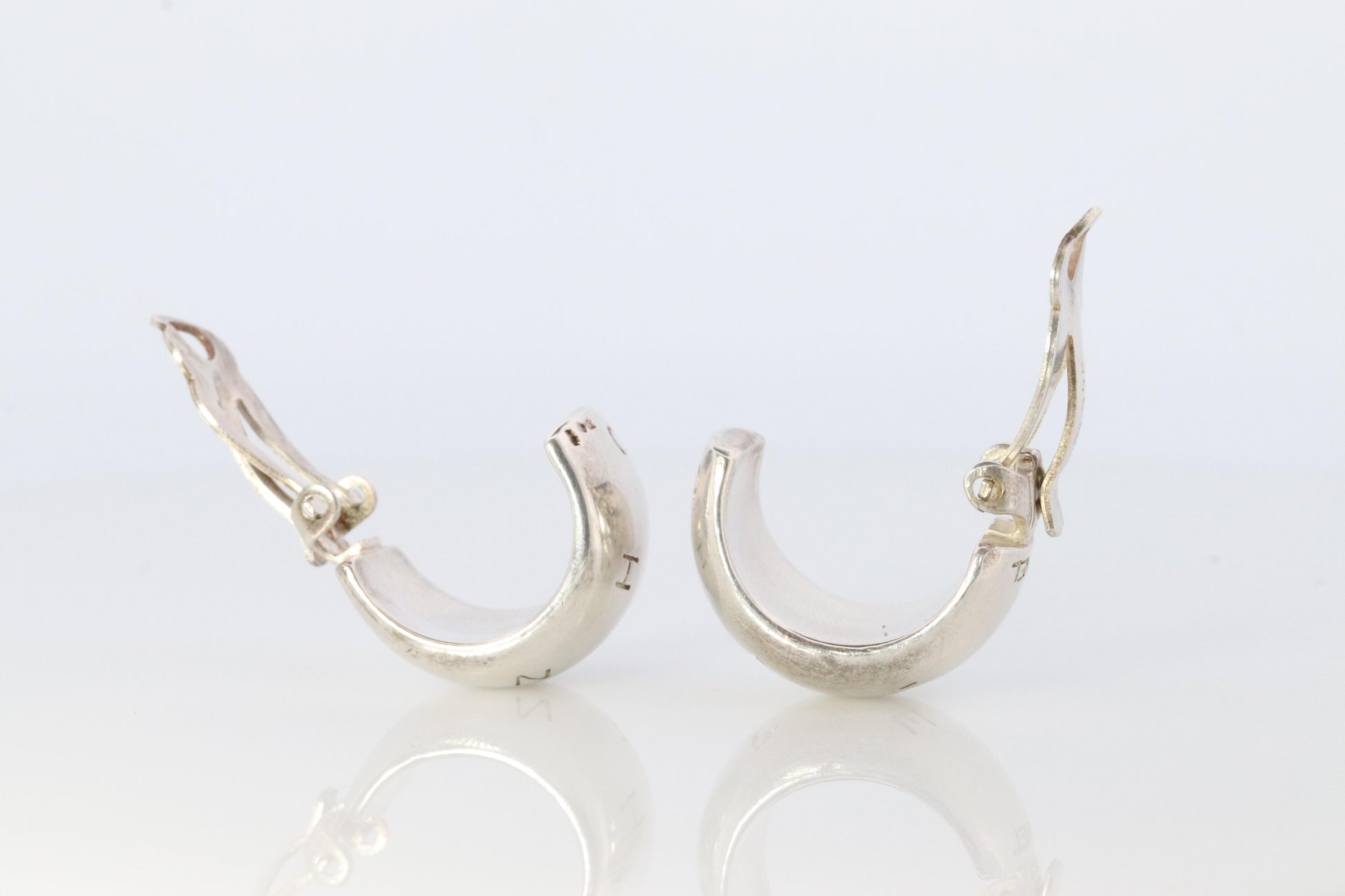 Chanel Earrings. Genuine CHANEL Hoop Logo Letters Sterling Silver 925