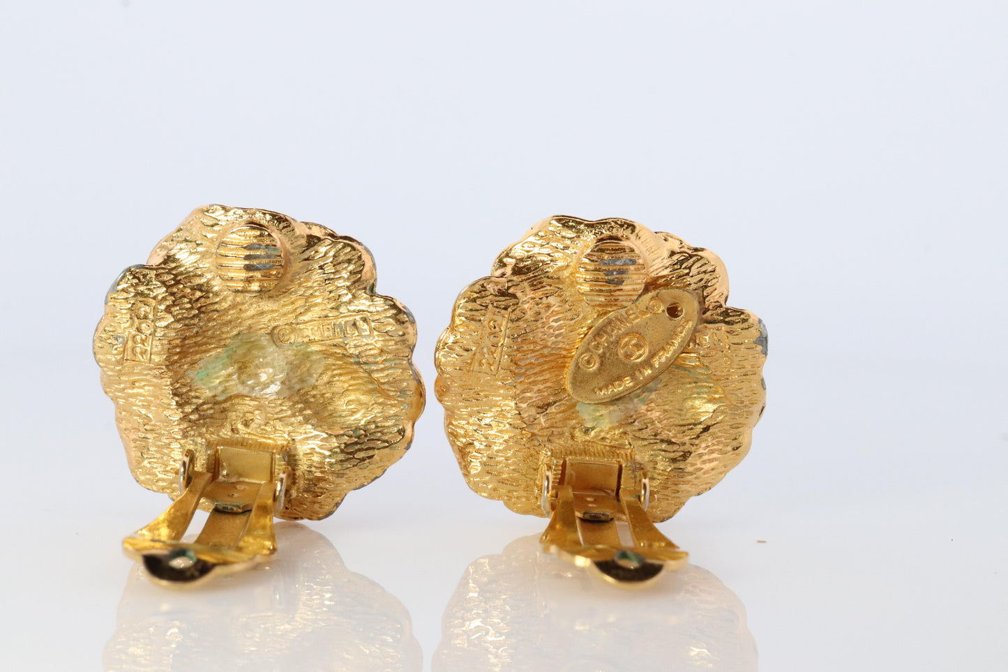 Chanel Earrings. Genuine CHANEL Enamel Camelia Flower Bloom Clip on earrings.
