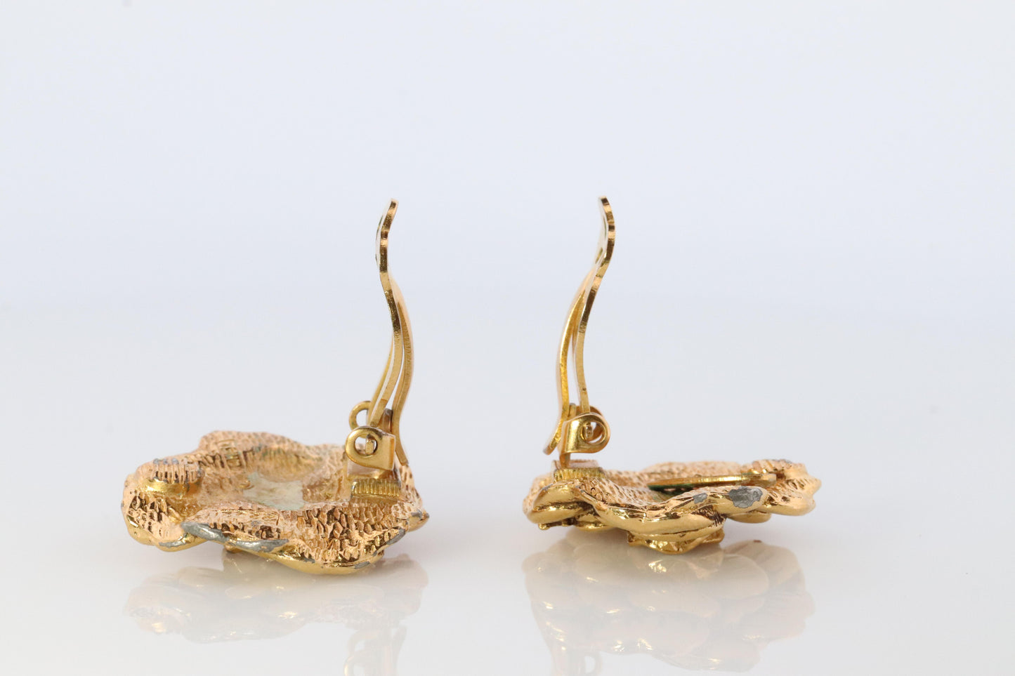 Chanel Earrings. Genuine CHANEL Enamel Camelia Flower Bloom Clip on earrings.