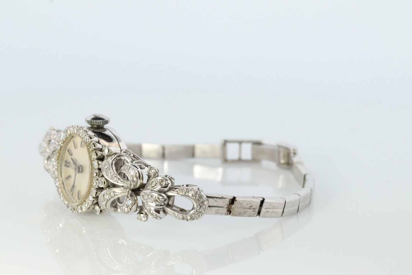 Omega watch. Omega Platinum and 18k Gold Diamond Vintage Ladies wristwatch