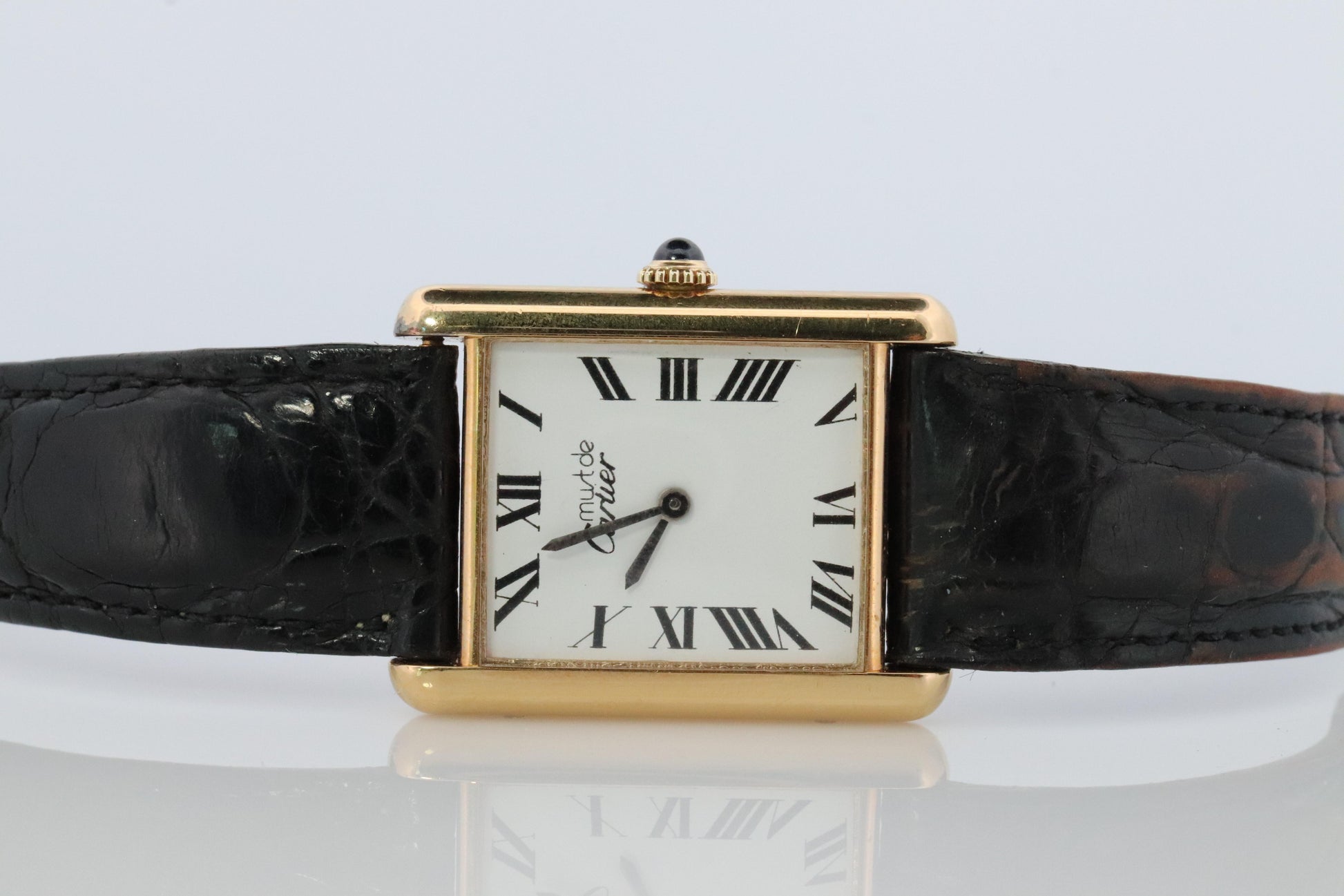 Vintage Must de Cartier Trinity Tank Watch. 925 Vermeil ARGENT Manual Tank.