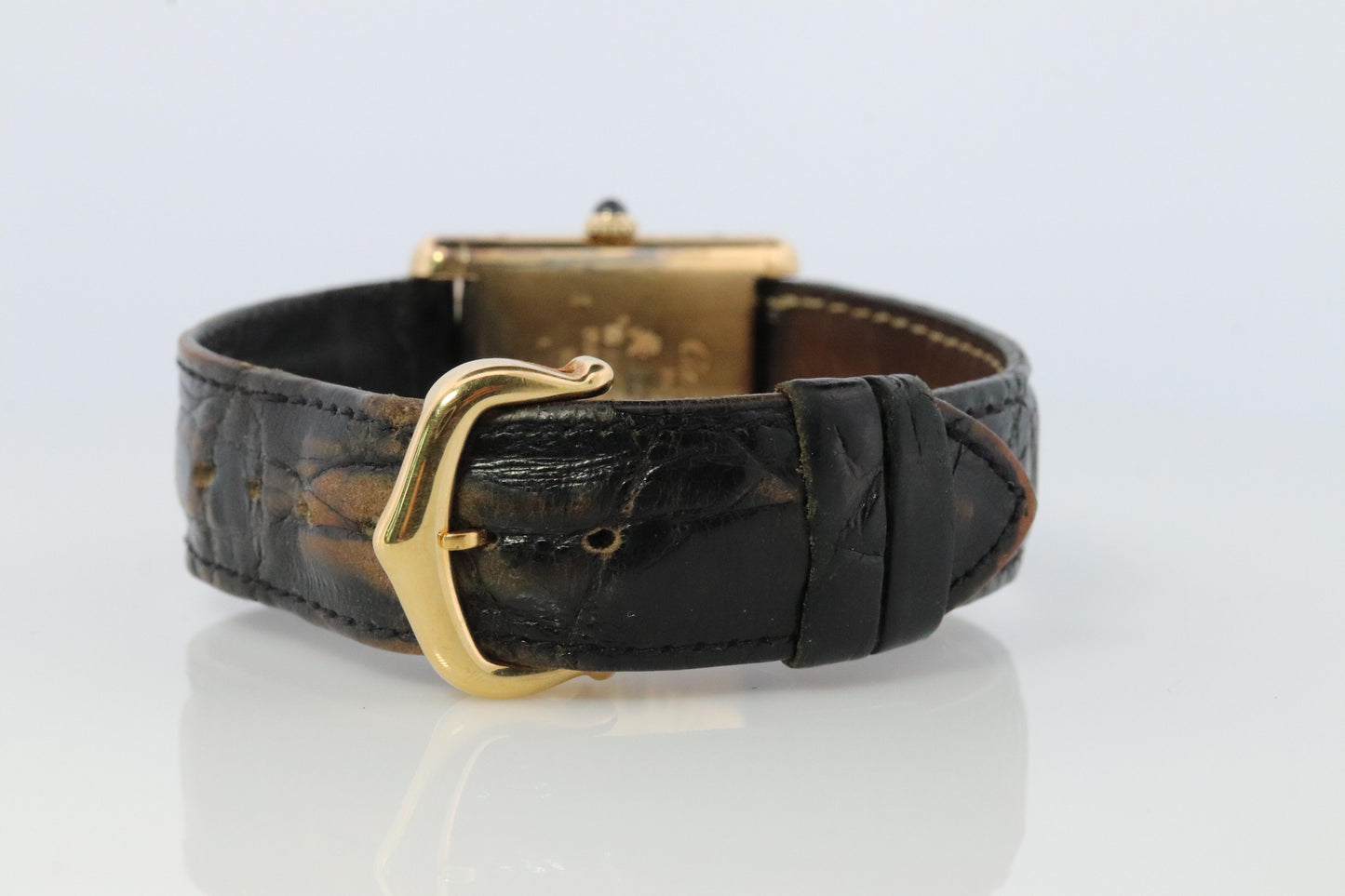 Vintage Must de Cartier Trinity Tank Watch. 925 Vermeil ARGENT Manual Tank.