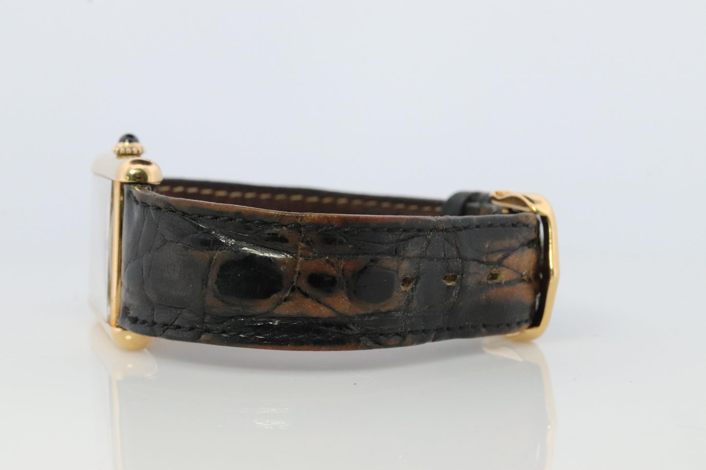 Vintage Must de Cartier Trinity Tank Watch. 925 Vermeil ARGENT Manual Tank.