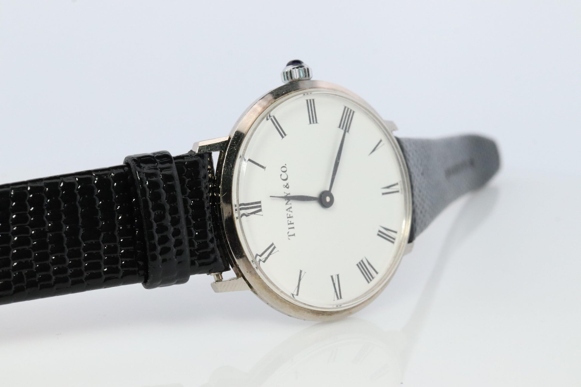 Tiffany and Co Watch. Round Full Manual Mechanical wristwatch. 1970s.