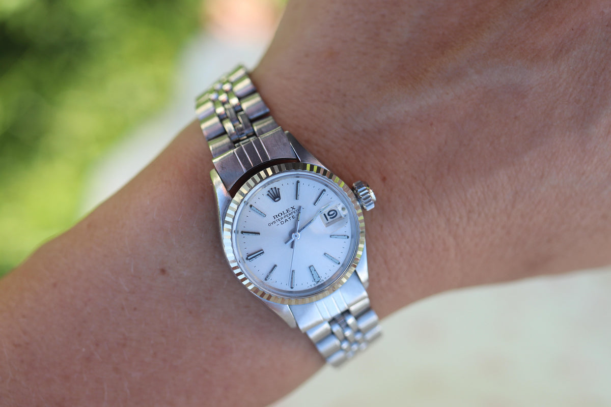 Genuine Rolex 6517 Oyster Perpetual Watch. Ladies ROLEX Automatic WG Bezel.