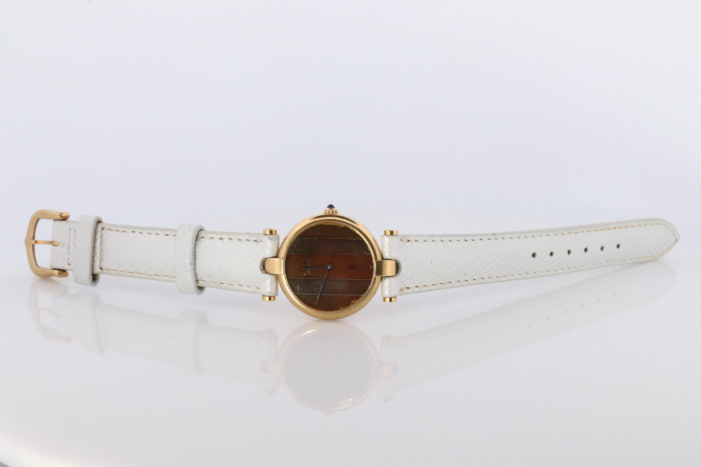 Cartier Watch Must de Cartier Vendome Round Argent Vermeil Trinity Tricolor Face
