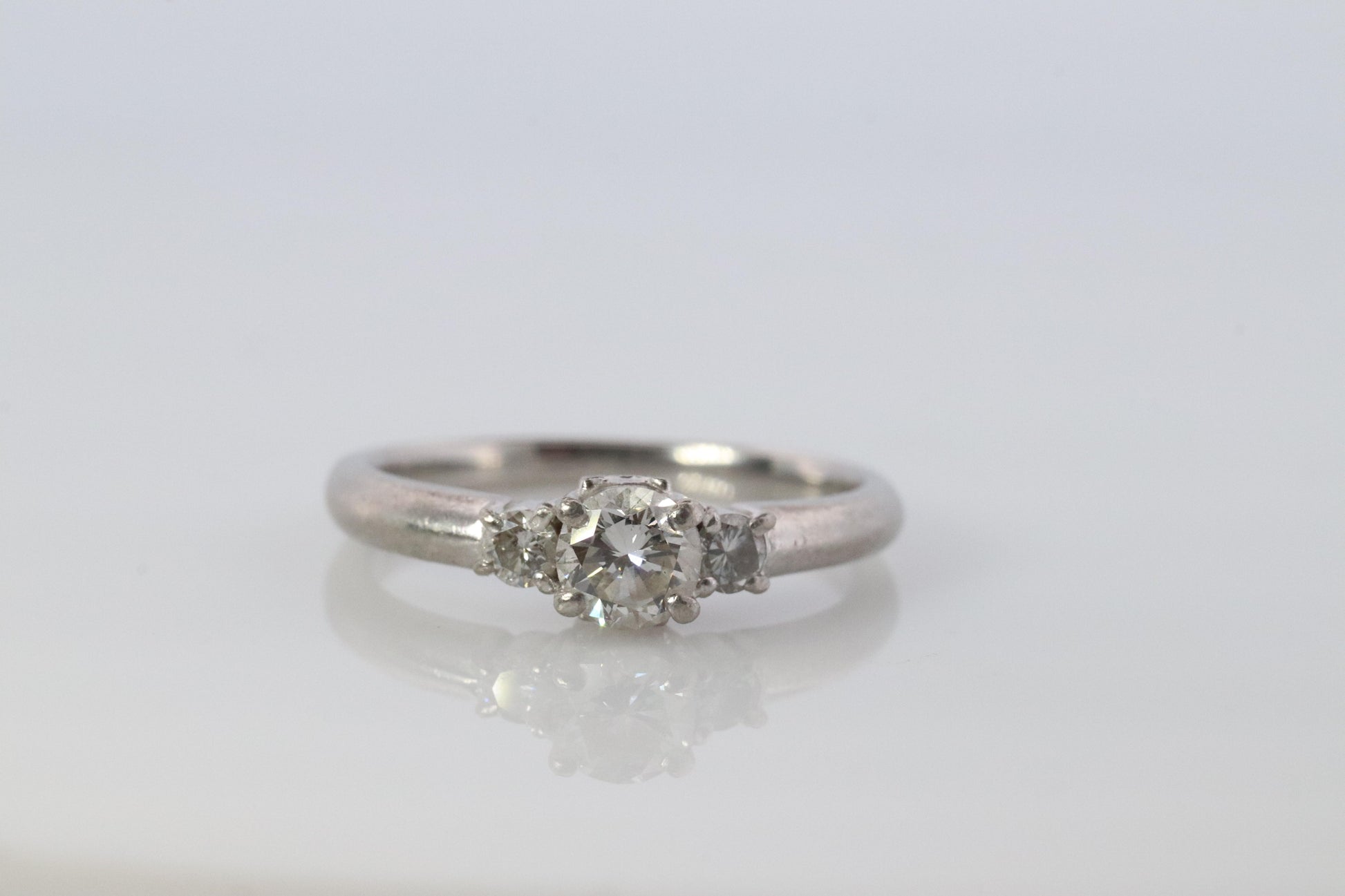 Celine Diamond Ring. Diamond Solitaire Engagement Pt900 Platinum band. Certified