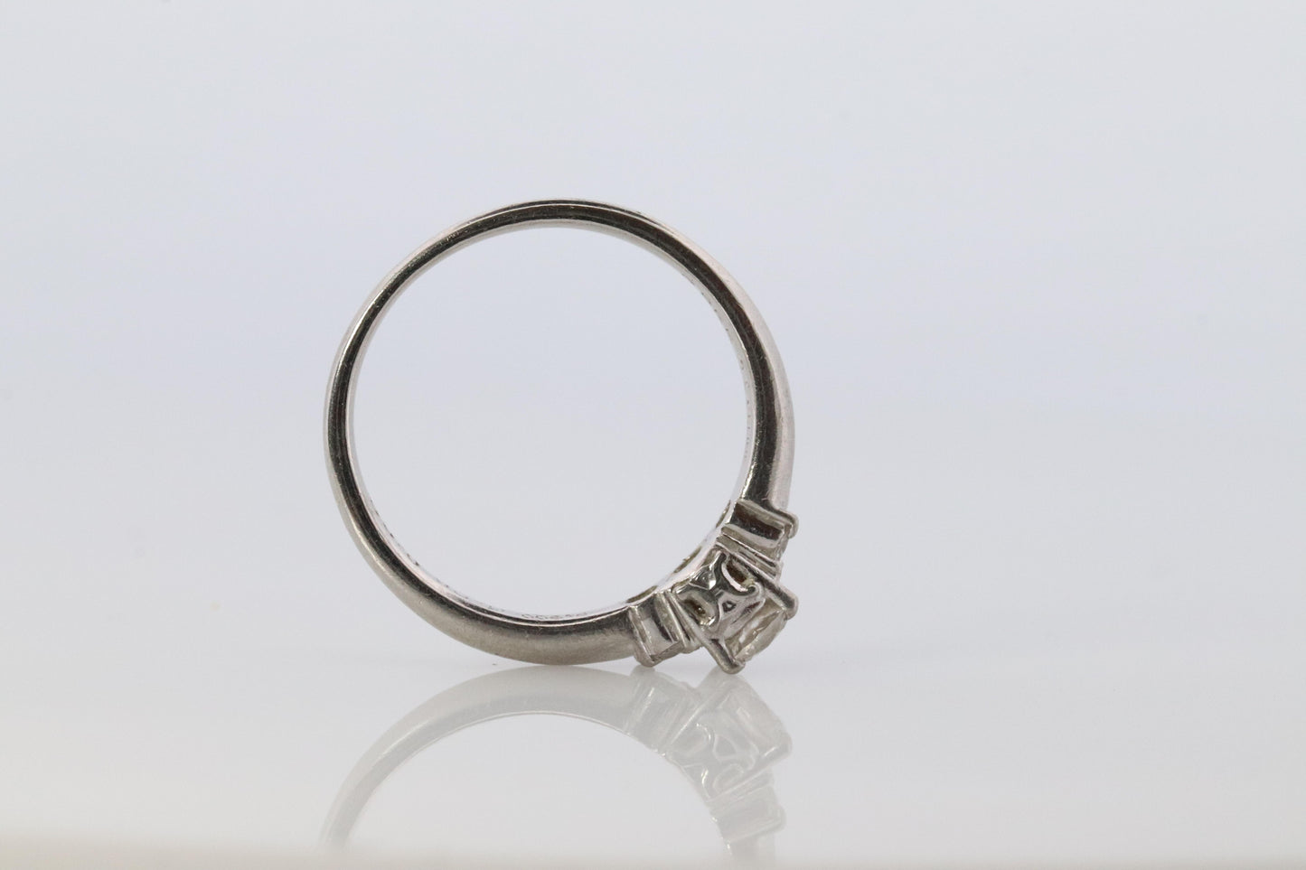 Celine Diamond Ring. Diamond Solitaire Engagement Pt900 Platinum band. Certified