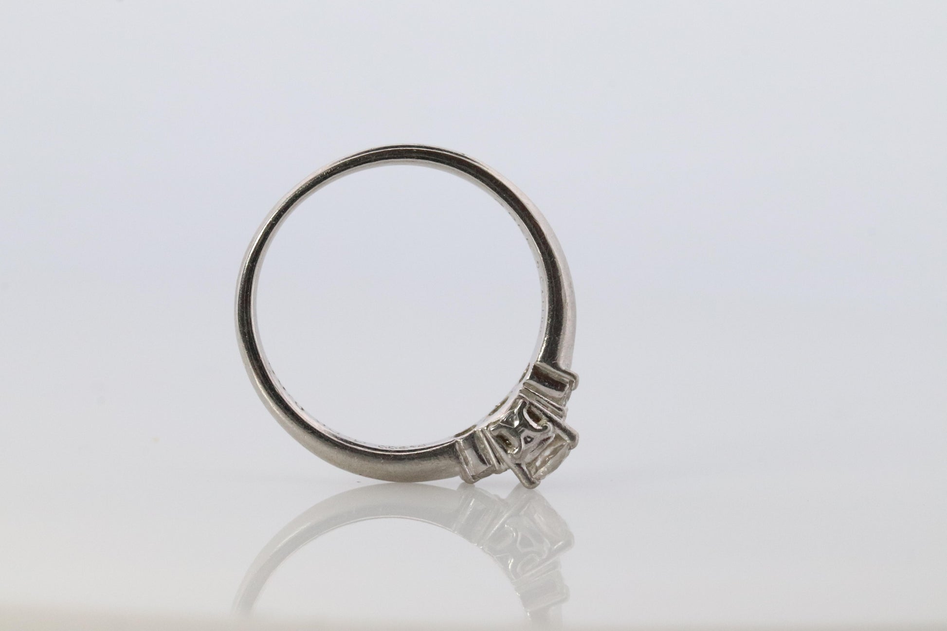 Celine Diamond Ring. Diamond Solitaire Engagement Pt900 Platinum band. Certified