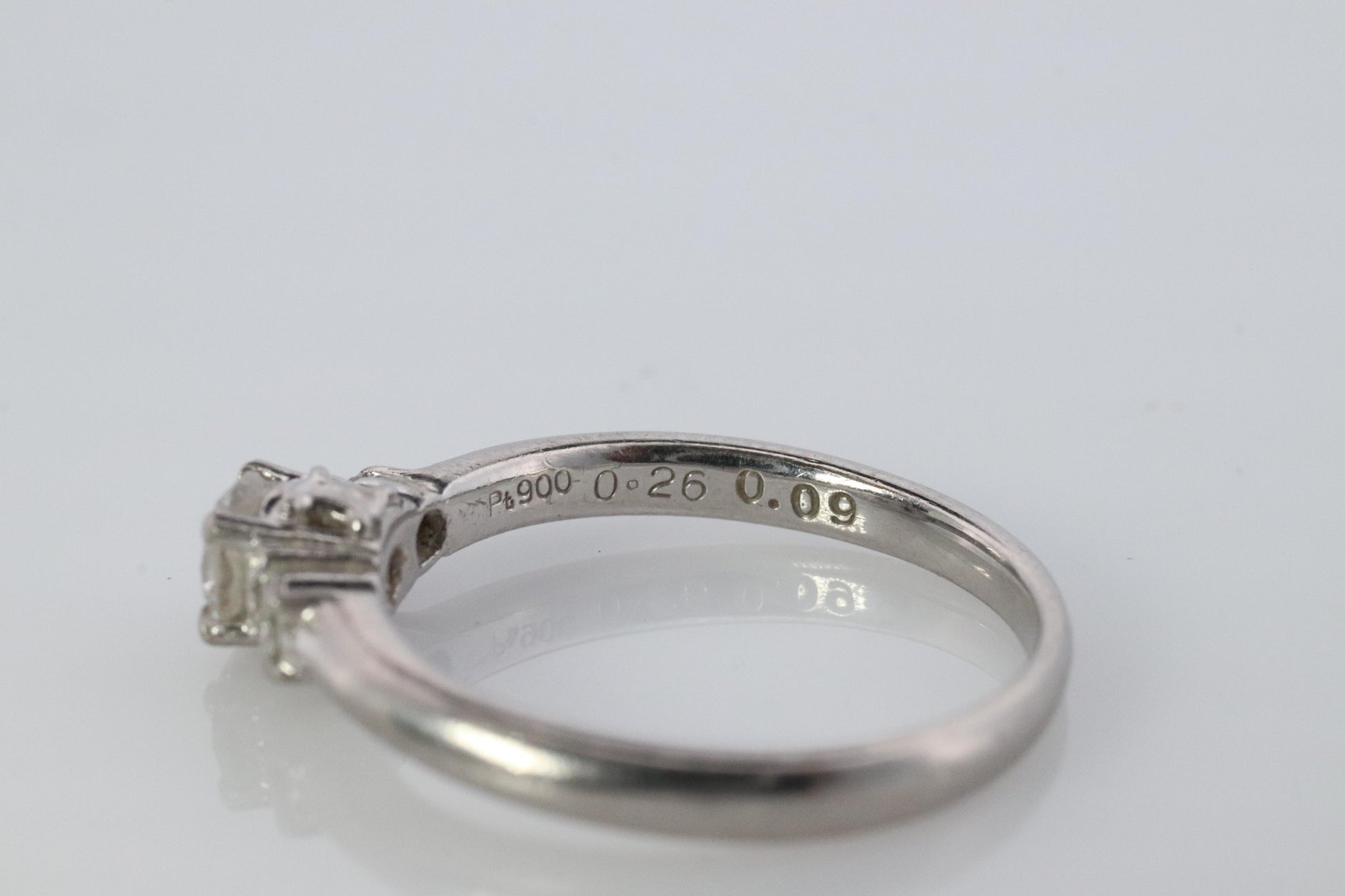 Celine Diamond Ring. Diamond Solitaire Engagement Pt900 Platinum band. Certified