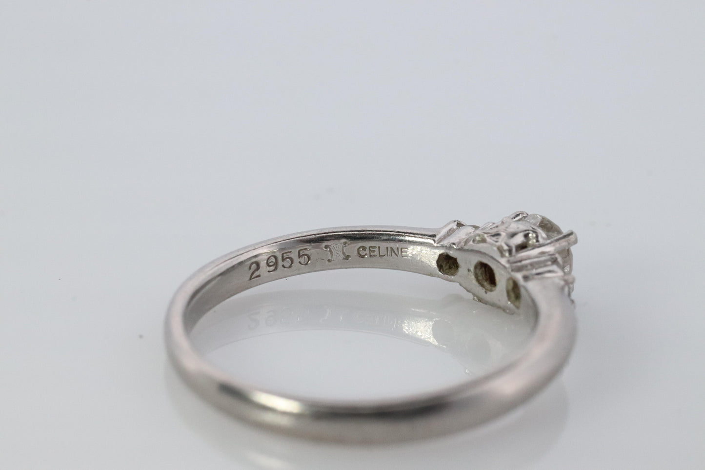 Celine Diamond Ring. Diamond Solitaire Engagement Pt900 Platinum band. Certified