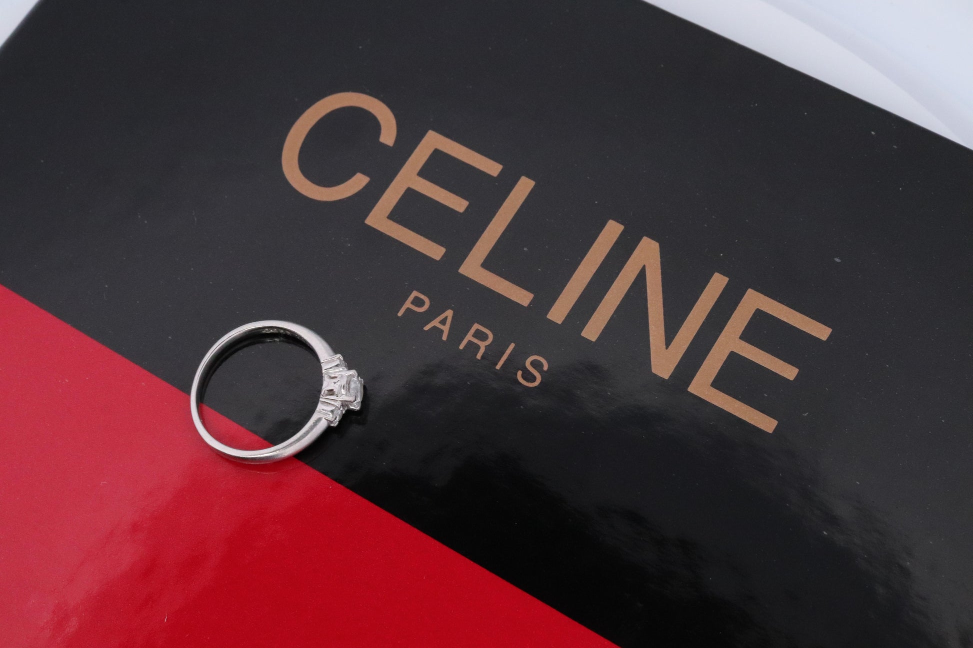 Celine Diamond Ring. Diamond Solitaire Engagement Pt900 Platinum band. Certified