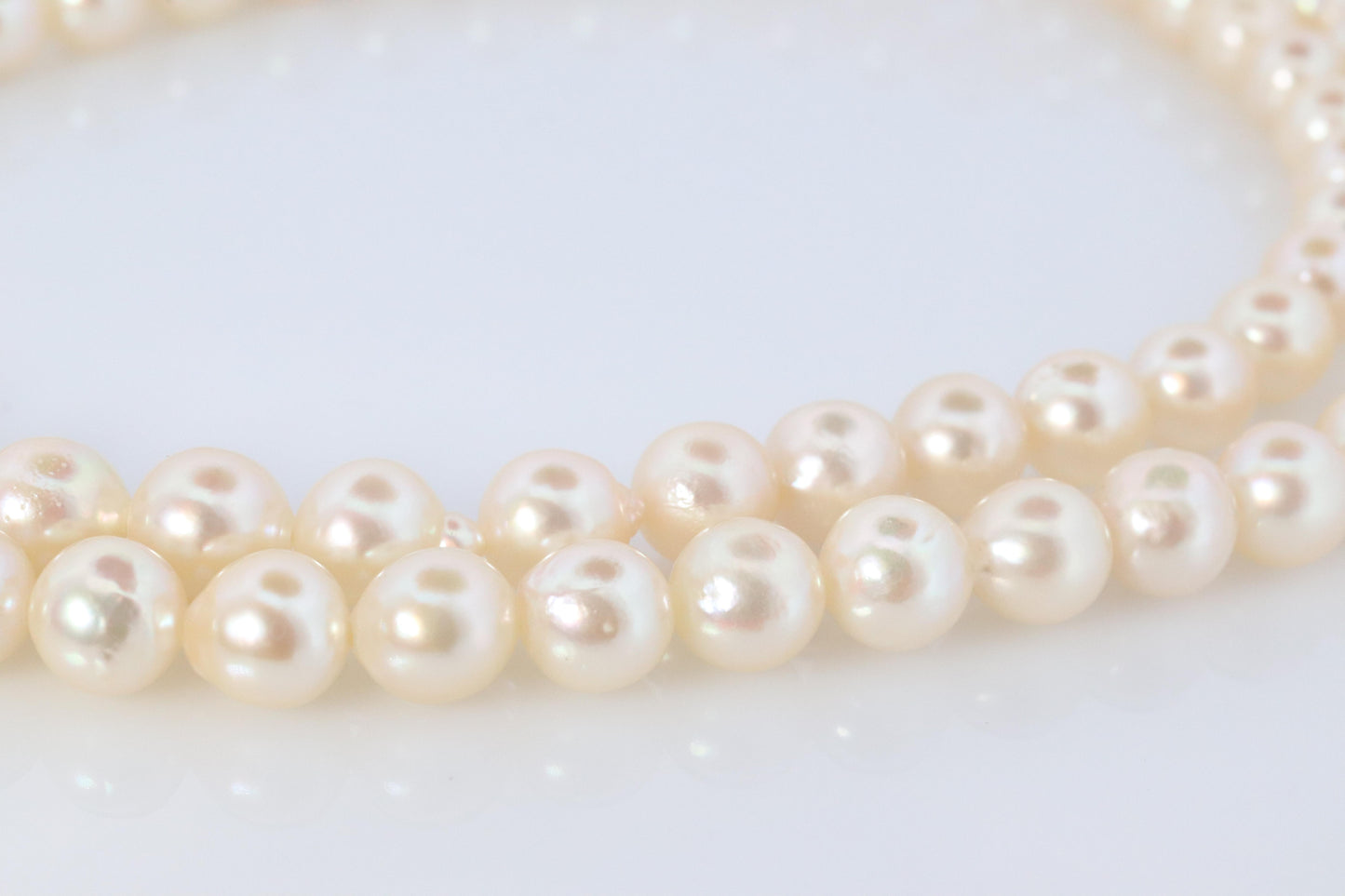 MIKIMOTO Sterling Silver Pearl Necklace. 6mm Blister Pearls Necklace Mikimoto