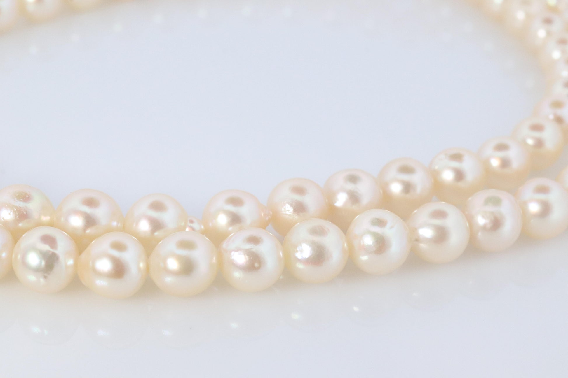 MIKIMOTO Sterling Silver Pearl Necklace. 6mm Blister Pearls Necklace Mikimoto