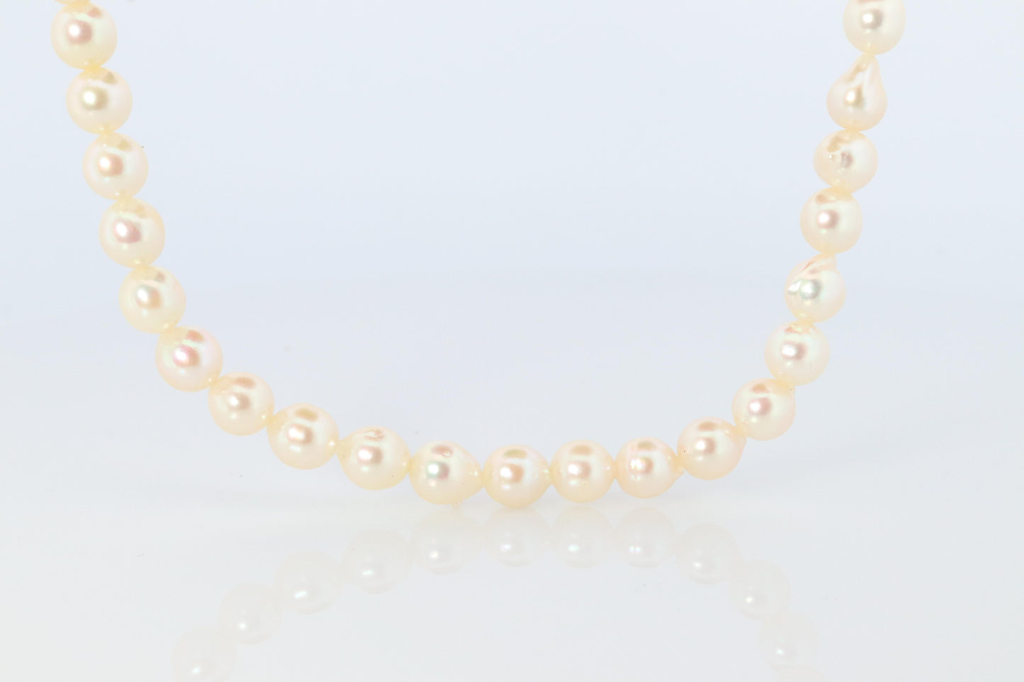 MIKIMOTO Sterling Silver Pearl Necklace. 6mm Blister Pearls Necklace Mikimoto