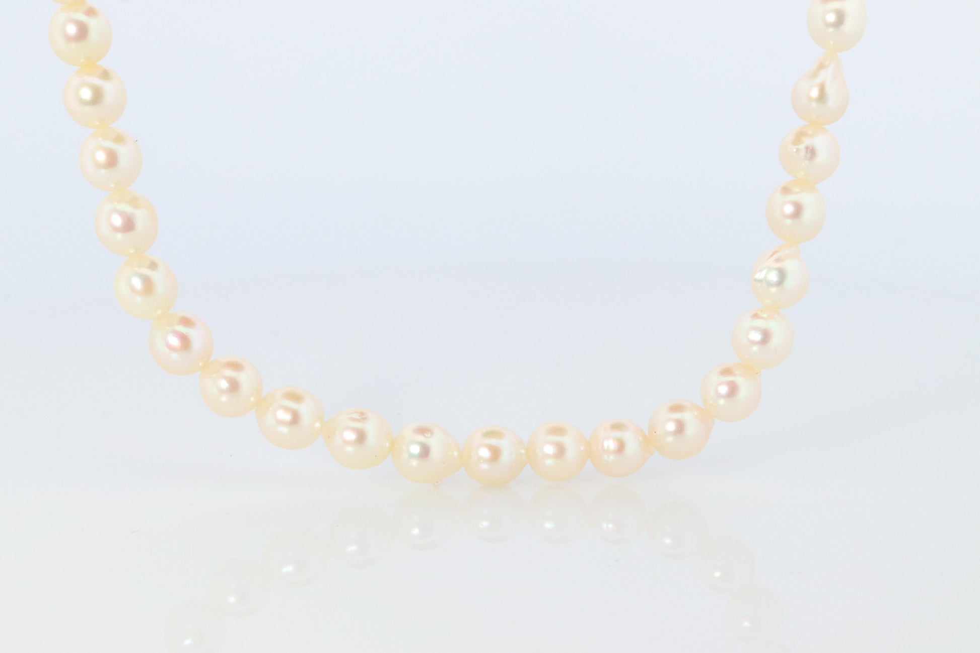 MIKIMOTO Sterling Silver Pearl Necklace. 6mm Blister Pearls Necklace Mikimoto