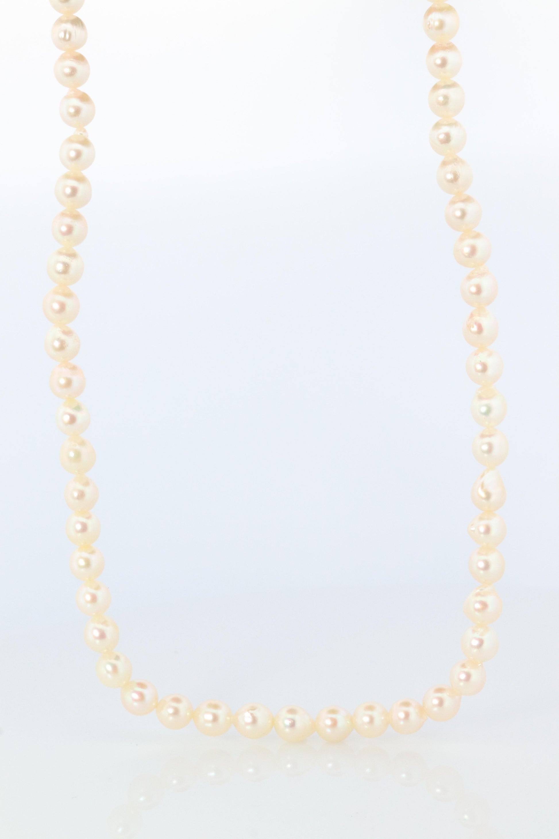 MIKIMOTO Sterling Silver Pearl Necklace. 6mm Blister Pearls Necklace Mikimoto