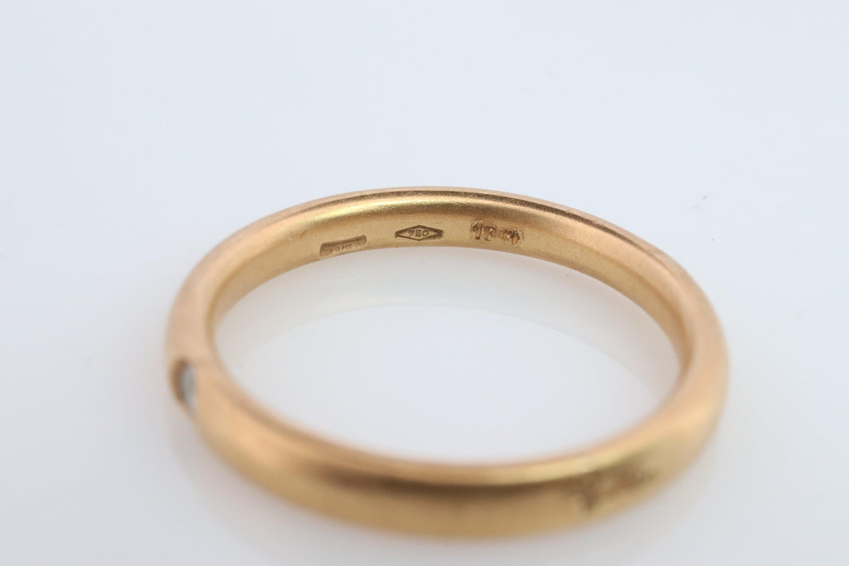 18k POMELATTO Ring. 18k yellow Gold Diamond Solitaire Lucciole Pomellato