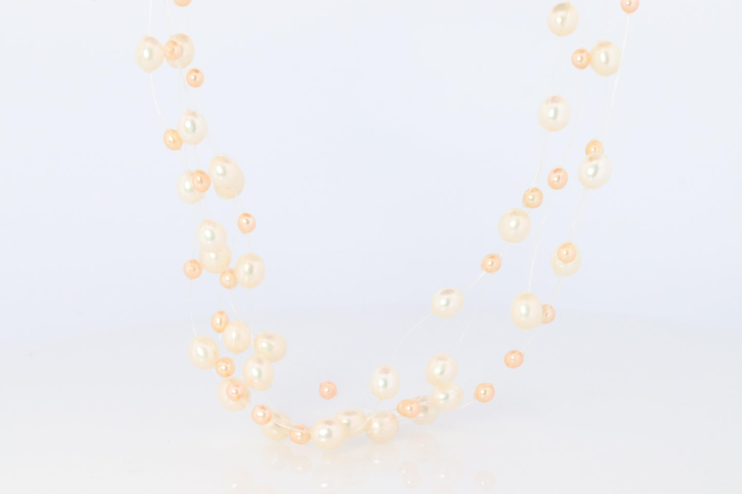 Tasaki Necklace. 18k Tasaki Invisible Pearl Multi Strand Necklace