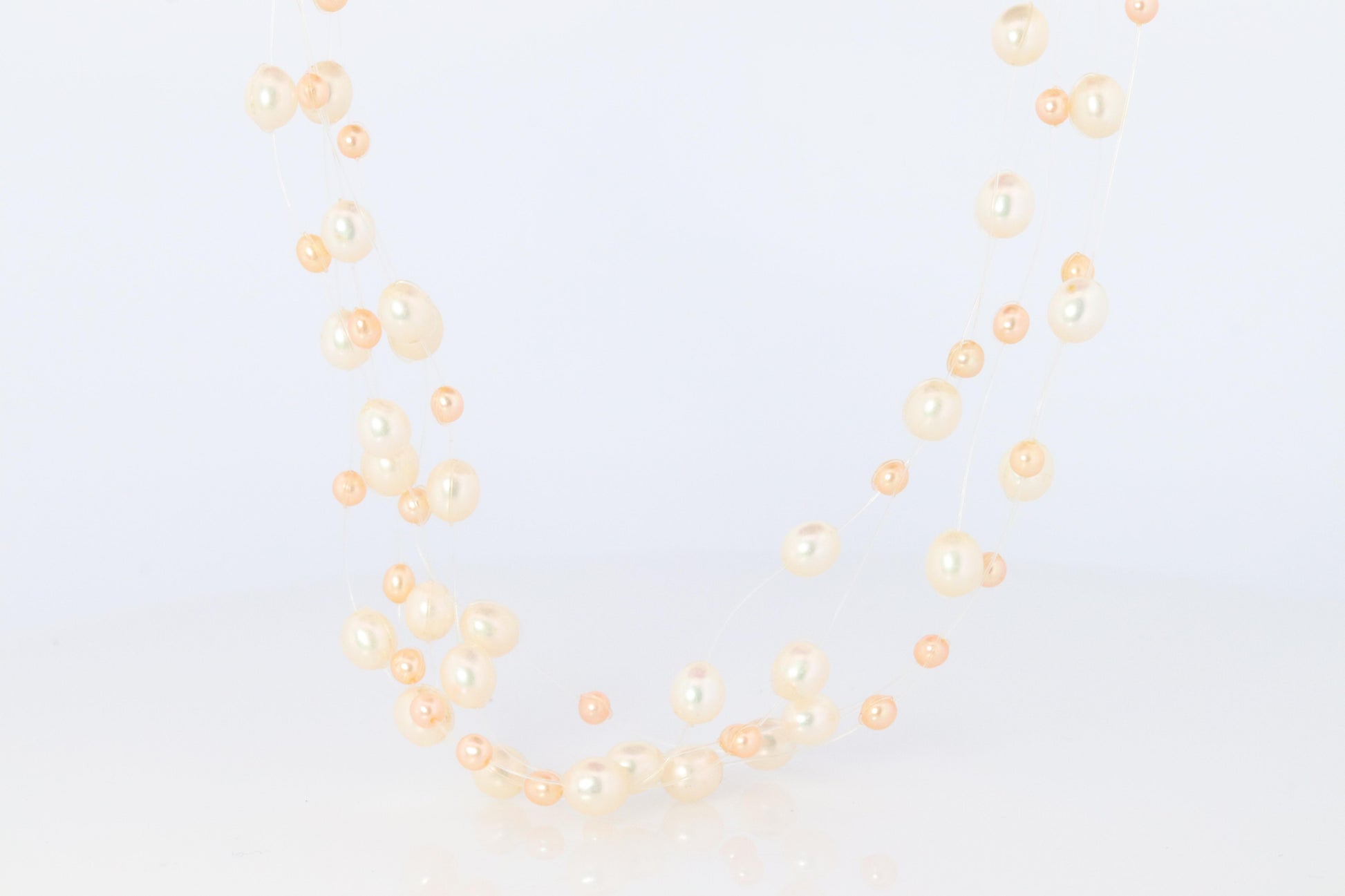Tasaki Necklace. 18k Tasaki Invisible Pearl Multi Strand Necklace
