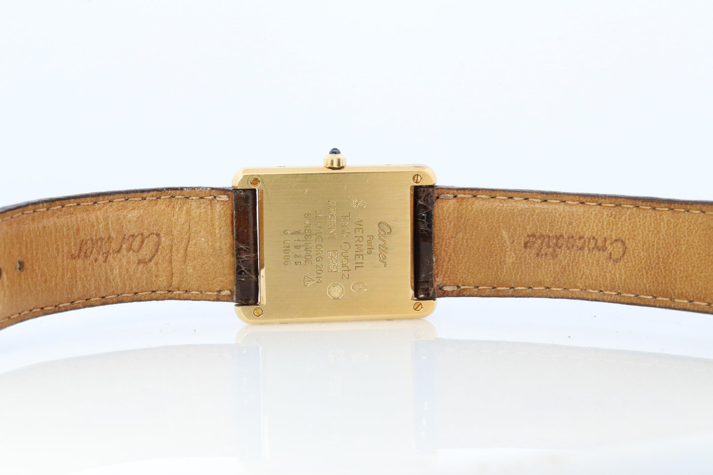Vintage Must de Cartier Trinity Tank Watch. 925 Vermeil ARGENT Champagne Tank.