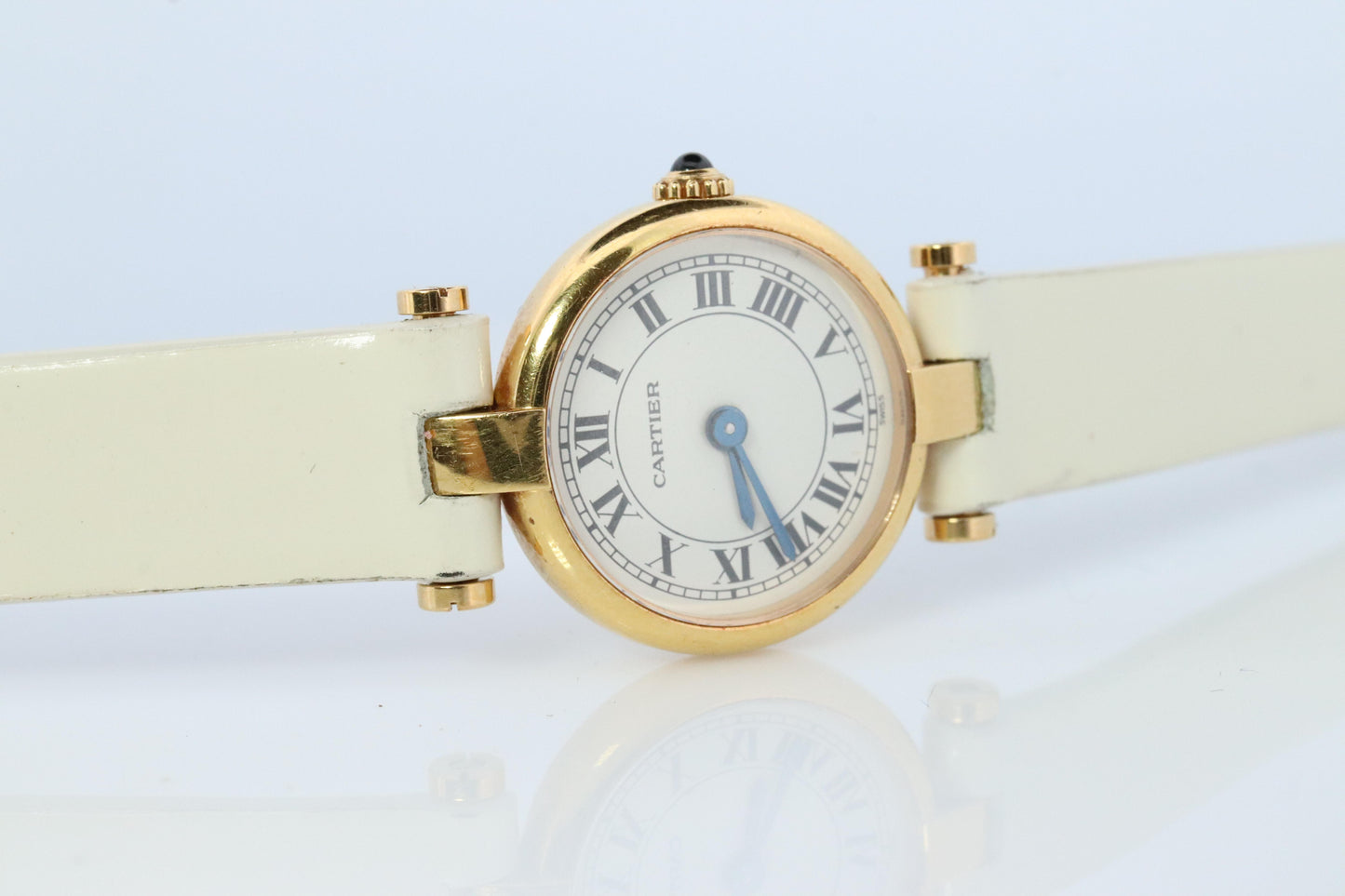 Genuine 18k Cartier Watch. 18k Gold Cartier Vendome 2163 Watch. CARTIER Mini