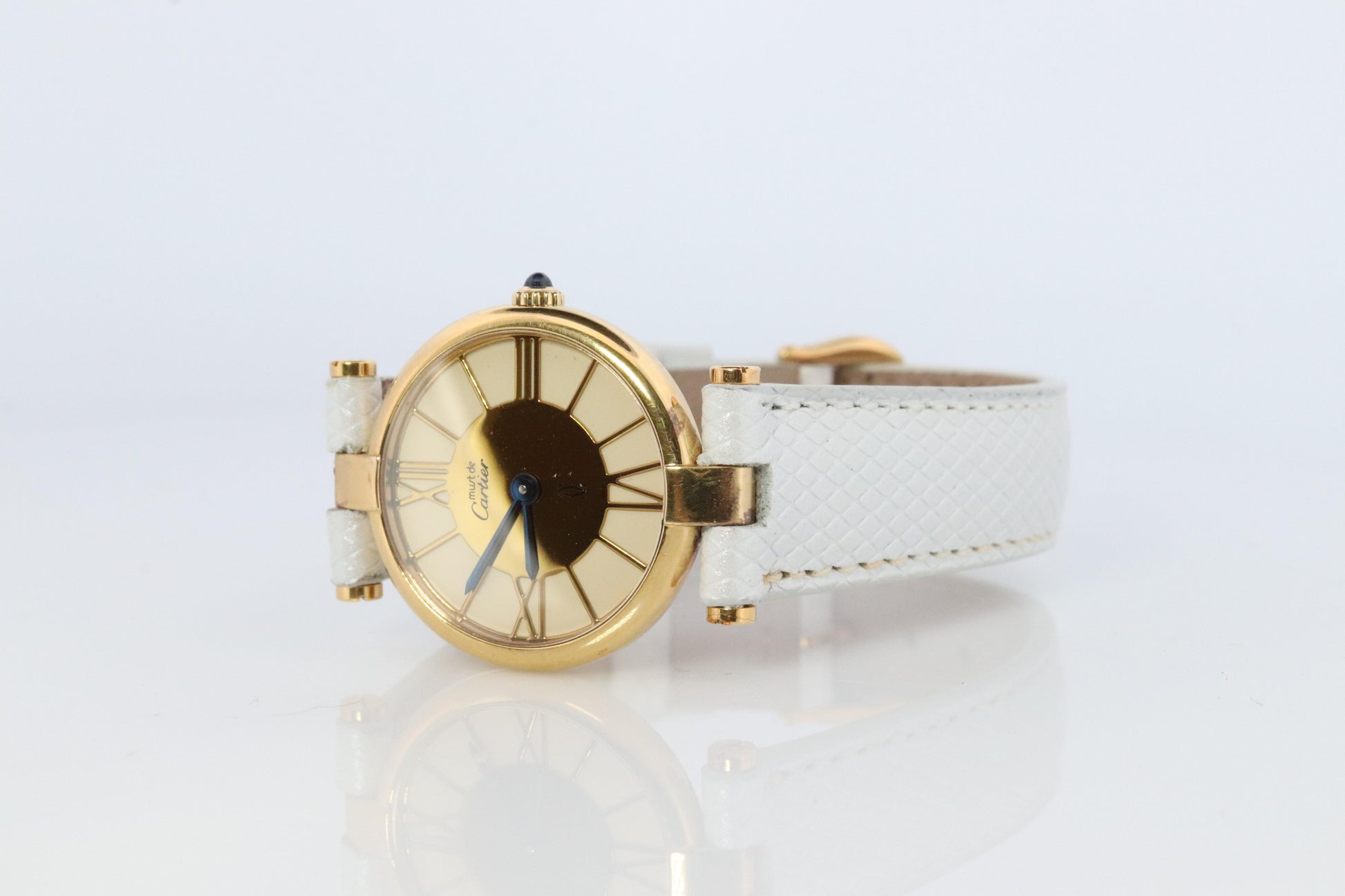 Cartier Watch. Must de Cartier Vendome Round Argent Vermeil 24mm Dial.