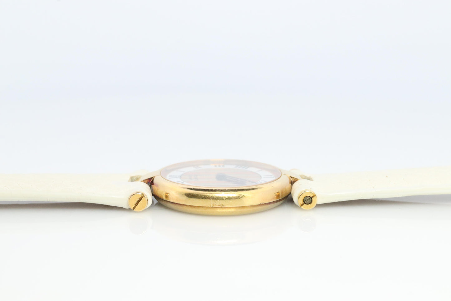 Genuine Cartier Watch. Must de Cartier Vendome Round Argent Vermeil Trinity Face
