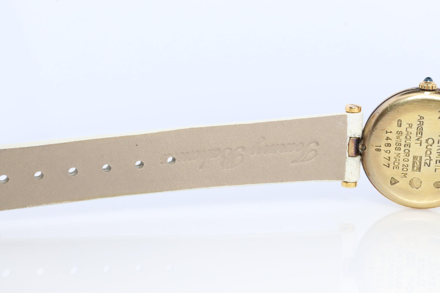 Genuine Cartier Watch. Must de Cartier Vendome Round Argent Vermeil Trinity Face