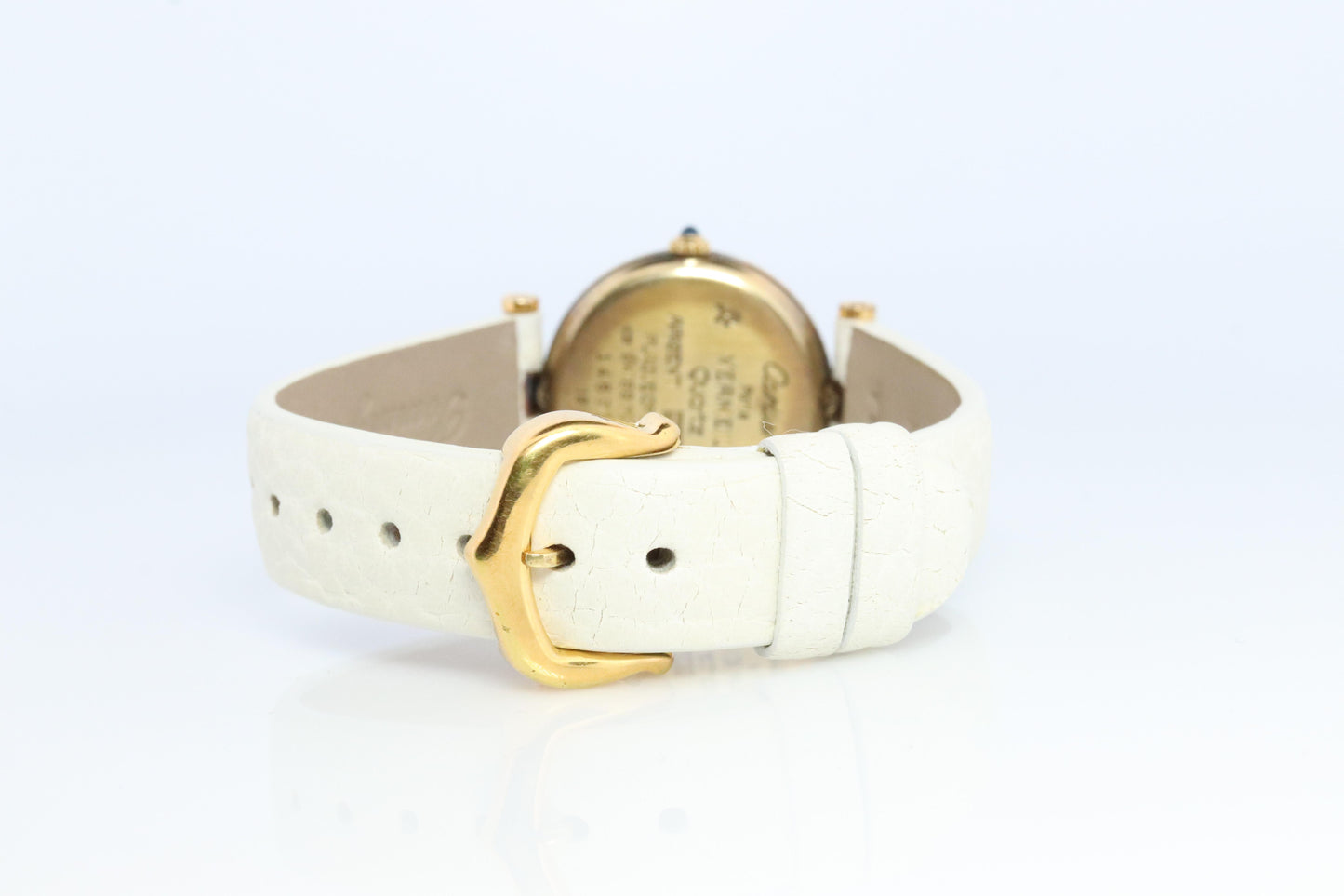 Genuine Cartier Watch. Must de Cartier Vendome Round Argent Vermeil Trinity Face